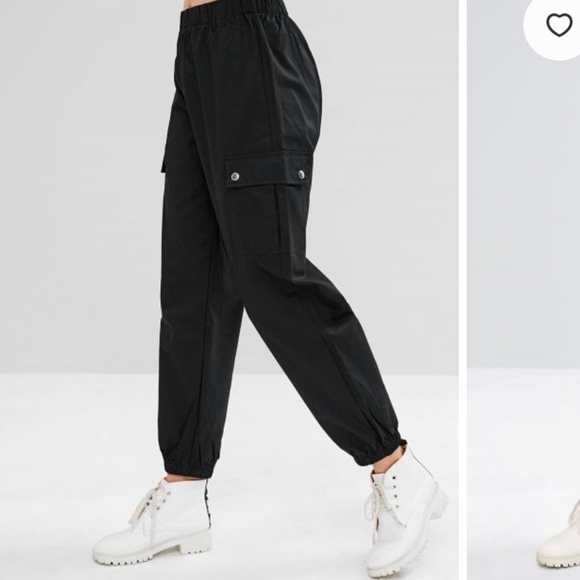 black cargo joggers